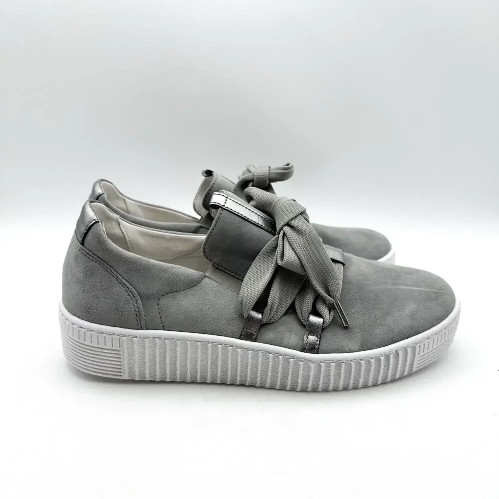 Gabor Womens 73.333.10 Casual Sneakers UK 5.5 US 8 Grey Stone Suede NWOB